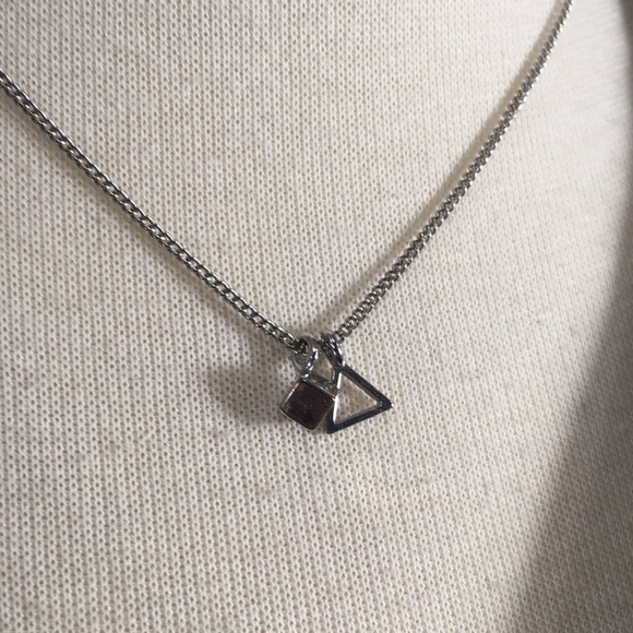 CHARM Necklace Cube & Triangle 17” - Picture 2 of 7